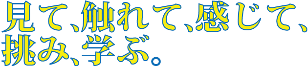 見て、触れて、感じて、挑み、学ぶ。